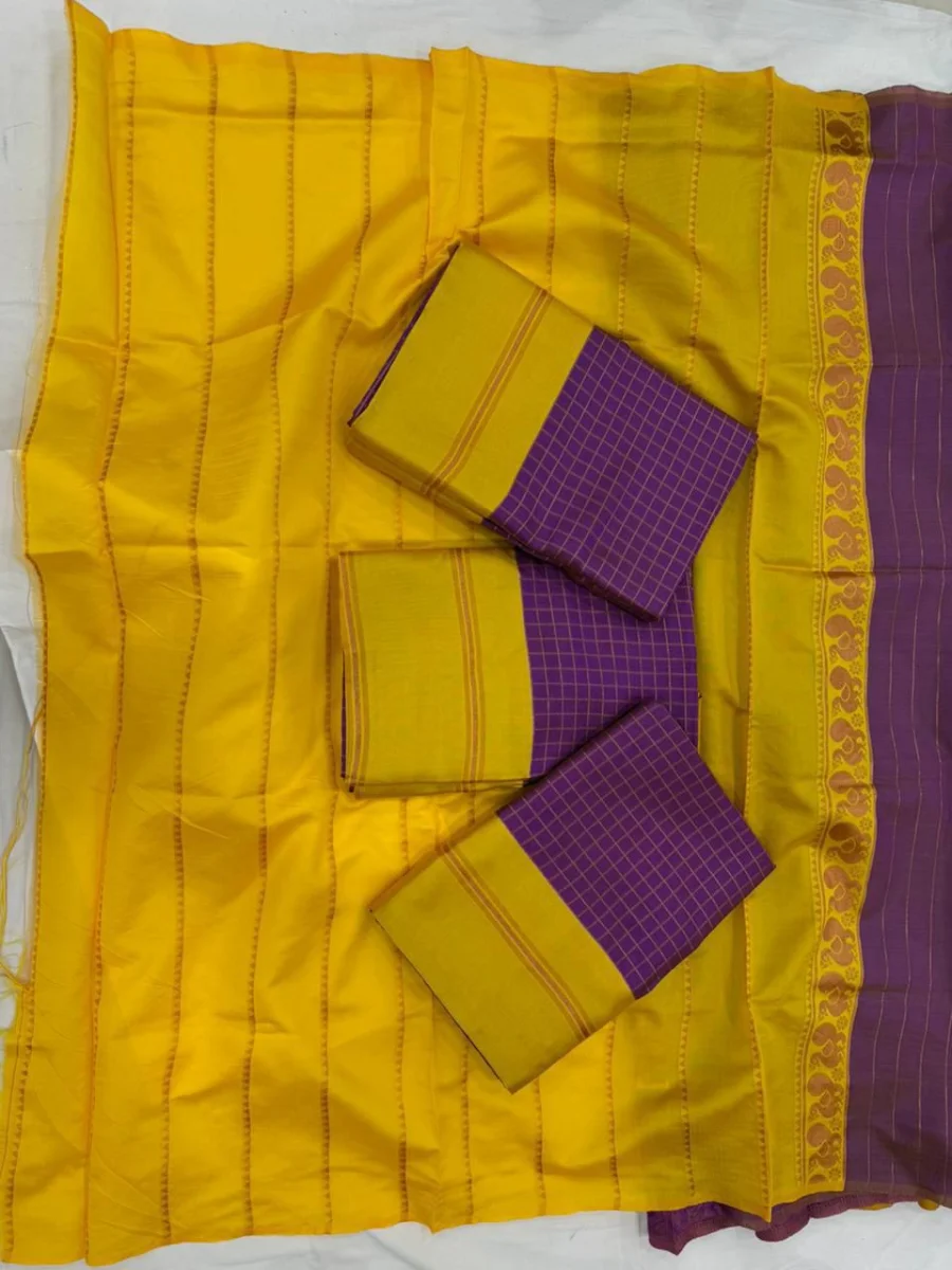 RICH LOOK LICHI SILK JACQUARD WORK SAREE WITH UNSTITCHED BLOUSE FESTIVE WEAR WHOLESALE PRICE ETHNIC GARMENT (7)