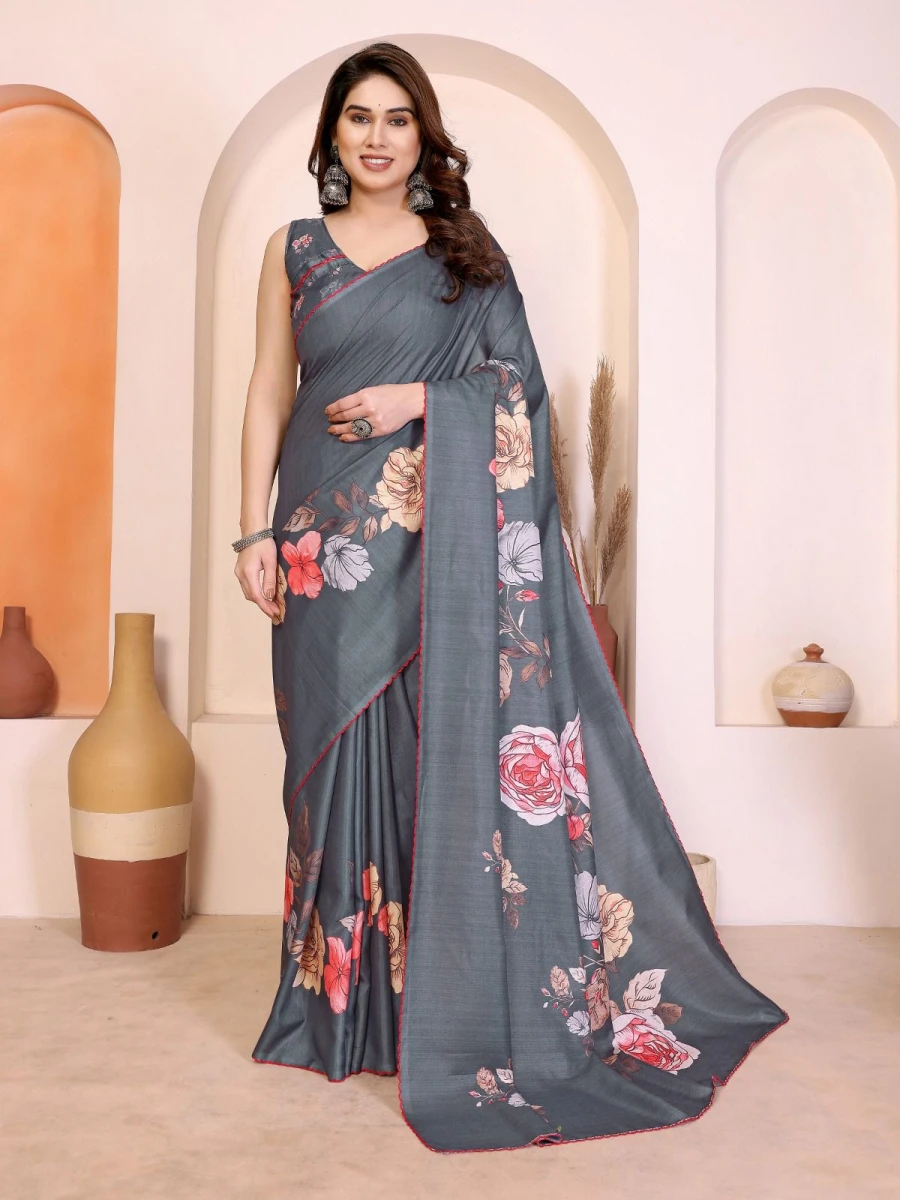 RICH LOOK MANIPURI SILK KALAMKARI DIGITAL PRINT WITH ARC BORDER WORK SAREE WITH UNSTITCHED BLOUSE FESTIVE WEAR WHOLESALE PRICE ETHNIC GARMENT (8)
