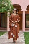 RICH LOOK MUSLIN PRINTED WORK TOP BOTTOM WITH DUPATTA DAILY WEAR WHOLESALE PRICE ETHNIC GARMENT (3)