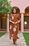 RICH LOOK MUSLIN PRINTED WORK TOP BOTTOM WITH DUPATTA DAILY WEAR WHOLESALE PRICE ETHNIC GARMENT (3)