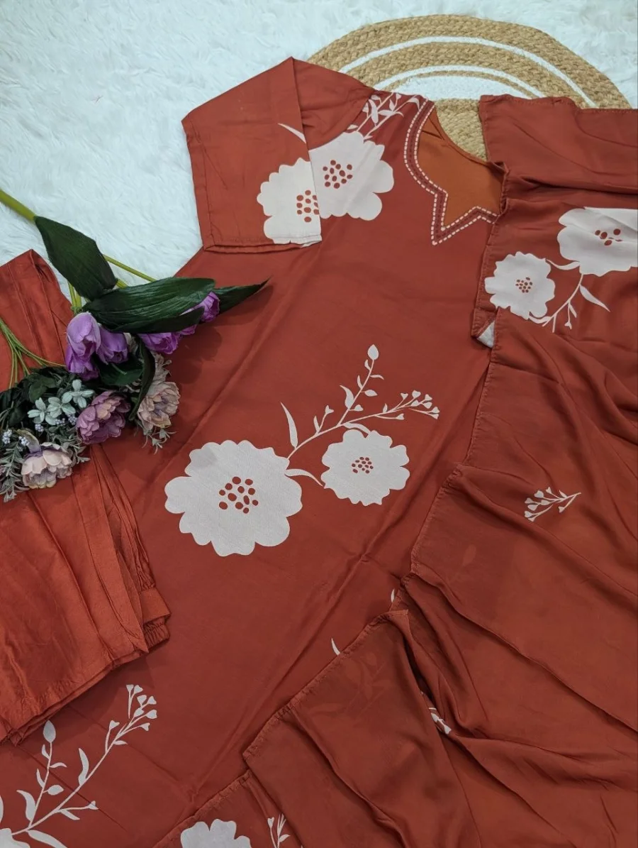 RICH LOOK MUSLIN PRINTED WORK TOP BOTTOM WITH DUPATTA DAILY WEAR WHOLESALE PRICE ETHNIC GARMENT (9)