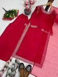 RICH LOOK NATURAL SILK EMBROIDERY SEQUENCE WITH PEARL HAND WORK TOP PALAZZO WITH DUPATTA FESTIVE WEAR WHOLESALE PRICE ETHNIC GARMENT (7)