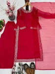 RICH LOOK NATURAL SILK EMBROIDERY SEQUENCE WITH PEARL HAND WORK TOP PALAZZO WITH DUPATTA FESTIVE WEAR WHOLESALE PRICE ETHNIC GARMENT (7)