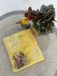RICH LOOK ORGANZA MULTI THREAD EMBROIDERY WORK WITH CUTWORK PATCH AND BORDER WORK SAREE WITH UNSTITCHED BLOUSE WEDDING WEAR WHOLESALE PRICE ETHNIC GARMENT (26)