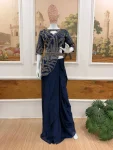 RICH LOOK RANGOLI SILK BEADS EMBROIDERY WORK READY TO WEAR SAREE WITH STITCHED BLOUSE PARTY WEAR WHOLESALE PRICE ETHNIC GARMENT (2)