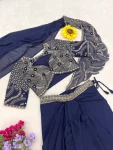 RICH LOOK RANGOLI SILK EMBROIDERY SEQUENCE WORK DHOTI STYLE SAREE WITH STITCHED BLOUSE PARTY WEAR WHOLESALE PRICE ETHNIC GARMENT (2)