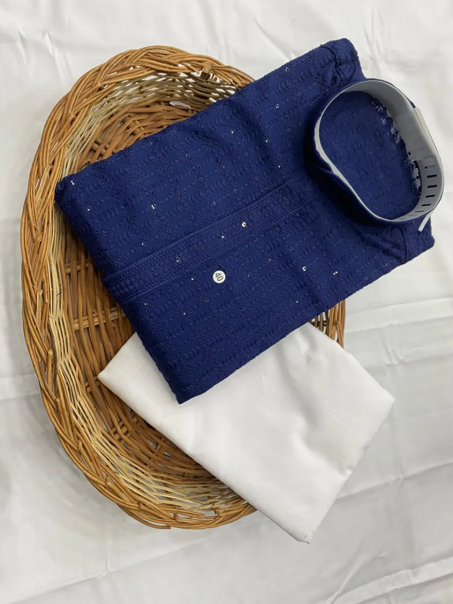 RICH LOOK RAYON THREAD SEQUENCE WORK MEN'S KURTA PAYJAMA FESTIVE WEAR WHOLESALE PRICE ETHNIC GARMENT (3)