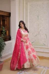 RICH LOOK RUSSIAN SILK DIGITAL PRINTED WITH EMBROIDERY ZARI SQUENCE WORK GOWN WITH DUPATTA WEDDING WEAR WHOLESALE PRICE ETHNIC GARMENT (3)