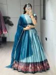RICH LOOK SILK ZARI WEAVING WITH KALAMKARI WEAVING BORDER WORK LEHENGA CHOLI WITH DUPATTA FESTIVE WEAR WHOLESALE PRICE ETHNIC GARMENT (3)
