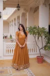 RICH LOOK SILVER CRUNCHY EMBROIDERY-WORK GOWN FESTIVE WEAR WHOLESALE PRICE ETHNIC GARMENT (5)