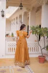 RICH LOOK SILVER CRUNCHY EMBROIDERY-WORK GOWN FESTIVE WEAR WHOLESALE PRICE ETHNIC GARMENT (5)