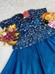 RICH LOOK SPACE SILK SEQUENCE EMBROIDERY WORK TOP LEHENGA SET WEDDING WEAR WHOLESALE PRICE ETHNIC GARMENT (8)