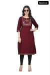 RICH LOOK TESLA COTTON EMBROIDERY WORK ONLY KURTI FESTIVE WEAR WHOLESALE PRICE ETHNIC GARMENT (9)
