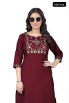 RICH LOOK TESLA COTTON EMBROIDERY WORK ONLY KURTI FESTIVE WEAR WHOLESALE PRICE ETHNIC GARMENT (9)