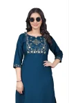 RICH LOOK TESLA COTTON EMBROIDERY WORK ONLY KURTI FESTIVE WEAR WHOLESALE PRICE ETHNIC GARMENT (17)