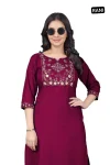 RICH LOOK TESLA COTTON EMBROIDERY WORK ONLY KURTI FESTIVE WEAR WHOLESALE PRICE ETHNIC GARMENT (8)