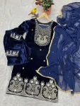 RICH LOOK VELVET BEADS, PIPE & 3 MM SEQUENCE WORK TOP BOTTOM WITH DUPATTA FESTIVE WEAR WHOLESALE PRICE ETHNIC GARMENT (5)