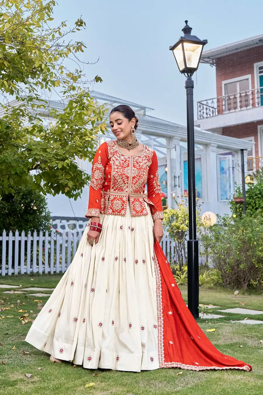 RICH LOOK VICHITRA EMBROIDERY CODING SEQUENCE & THREAD WORK TOP LEHENGA WITH DUPATTA WEDDING WEAR WHOLESALE PRICE ETHNIC GARMENT (5)