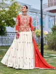 RICH LOOK VICHITRA EMBROIDERY CODING SEQUENCE & THREAD WORK TOP LEHENGA WITH DUPATTA WEDDING WEAR WHOLESALE PRICE ETHNIC GARMENT (7)