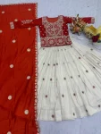 RICH LOOK VICHITRA EMBROIDERY CODING SEQUENCE & THREAD WORK TOP LEHENGA WITH DUPATTA WEDDING WEAR WHOLESALE PRICE ETHNIC GARMENT (7)