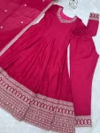 RICH LOOK VICHITRA SILK FANCY LACE WITH EMBROIDERY DORI,JARI AND SEQUENCE LACE WORK GOWN BOTTOM WITH DUPATTA WEDDING WEAR WHOLESALE PRICE ETHNIC GARMENT (5)