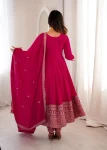 RICH LOOK VICHITRA SILK FANCY LACE WITH EMBROIDERY DORI,JARI AND SEQUENCE LACE WORK GOWN BOTTOM WITH DUPATTA WEDDING WEAR WHOLESALE PRICE ETHNIC GARMENT (5)