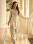 RICH LOOK VICHITRA SILK REAL MIRROR HAND WORK TOP BOTTOM WITH DUPATTA FESTIVE WEAR WHOLESALE PRICE ETHNIC GARMENT (2)