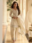 RICH LOOK VICHITRA SILK REAL MIRROR HAND WORK TOP BOTTOM WITH DUPATTA FESTIVE WEAR WHOLESALE PRICE ETHNIC GARMENT (2)