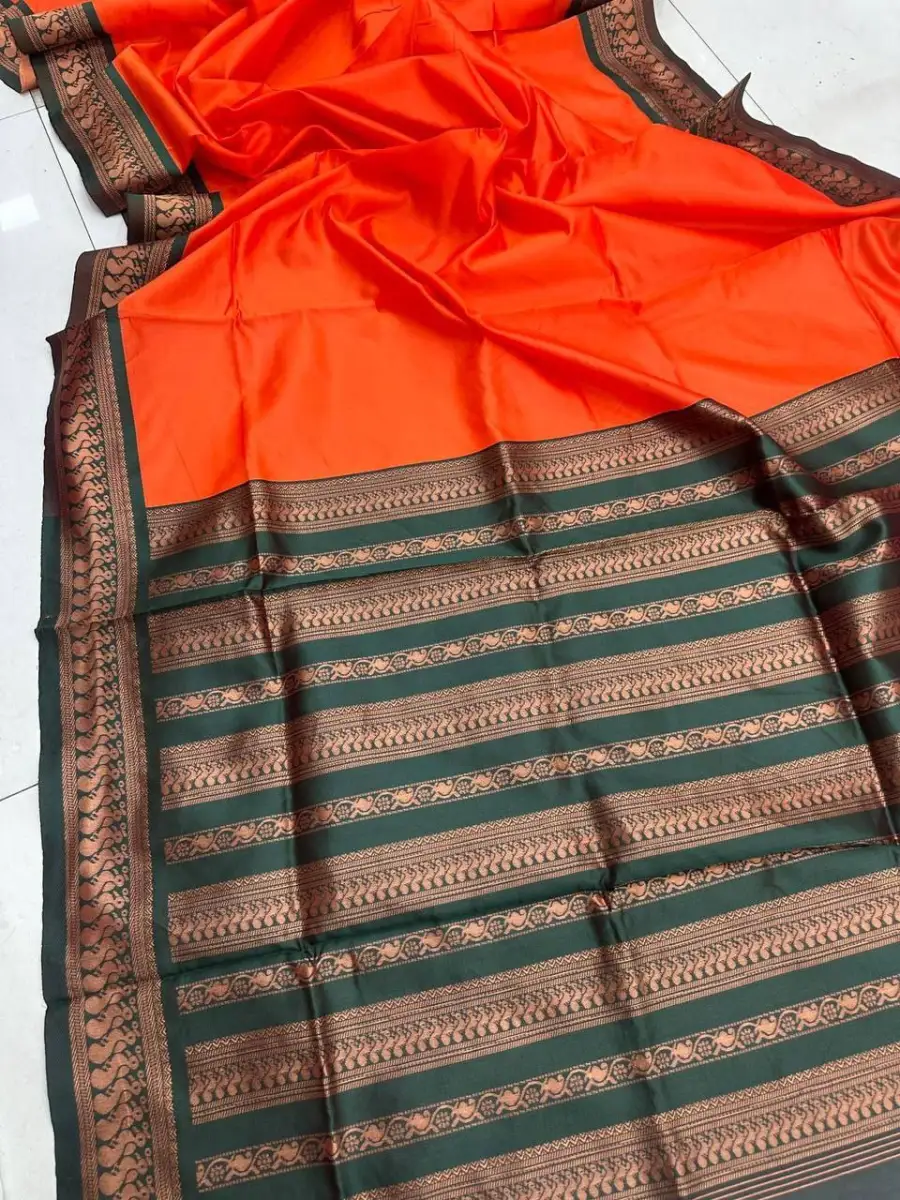 TRENDING BANARASI LICHI SILK JACQUARD WORK SAREE WITH UNSTITCHED BLOUSE FESTIVE WEAR WHOLESALE PRICE ETHNIC GARMENT (8)