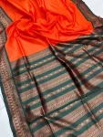 TRENDING BANARASI LICHI SILK JACQUARD WORK SAREE WITH UNSTITCHED BLOUSE FESTIVE WEAR WHOLESALE PRICE ETHNIC GARMENT (10)