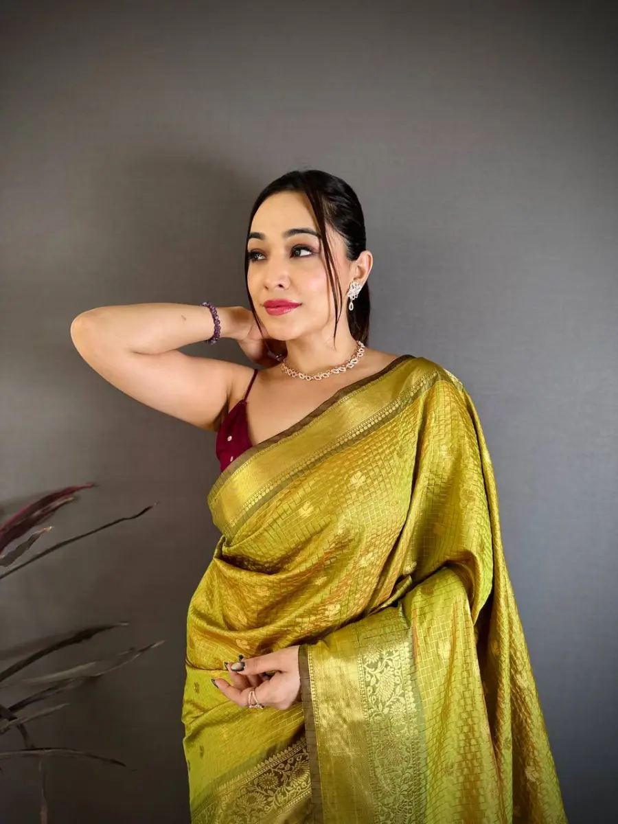 TRENDING BANARASI TISSUE BUTTI WORK WITH HEAVY BORDER SAREE WITH UNSTITCHED BLOUSE FESTIVE WEAR WHOLESALE PRICE ETHNIC GARMENT (30)
