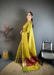 TRENDING BANARASI TISSUE BUTTI WORK WITH HEAVY BORDER SAREE WITH UNSTITCHED BLOUSE FESTIVE WEAR WHOLESALE PRICE ETHNIC GARMENT (31)
