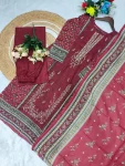 TRENDING COTTON PRINT WITH EMBROIDERY SEQUENCE WORK TOP BOTTOM WITH DUPATTA FESTIVE WEAR WHOLESALE PRICE ETHNIC GARMENT (2)