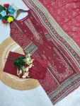 TRENDING COTTON PRINT WITH EMBROIDERY SEQUENCE WORK TOP BOTTOM WITH DUPATTA FESTIVE WEAR WHOLESALE PRICE ETHNIC GARMENT (2)