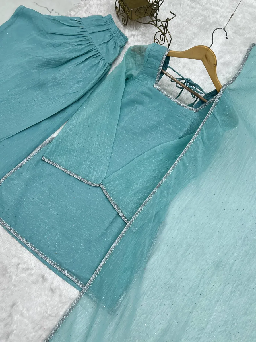 TRENDING CRUNCHY SILK SWAROVSKI ,WITH FANCY LACE WORK TOP PATIYALA WITH DUPATTA FESTIVE WEAR WHOLESALE PRICE ETHNIC GARMENT (10)