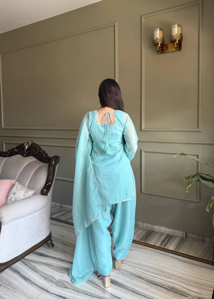 TRENDING CRUNCHY SILK SWAROVSKI ,WITH FANCY LACE WORK TOP PATIYALA WITH DUPATTA FESTIVE WEAR WHOLESALE PRICE ETHNIC GARMENT (7)
