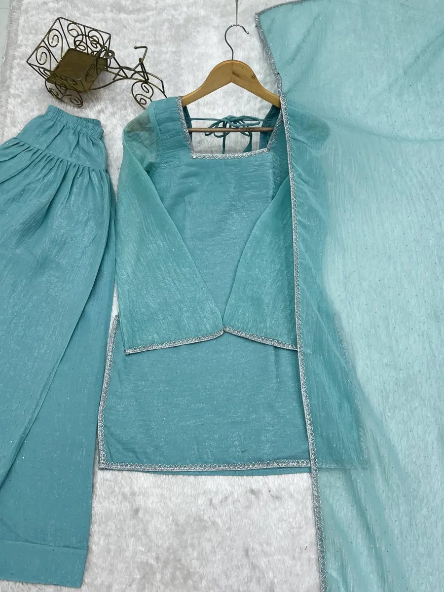 TRENDING CRUNCHY SILK SWAROVSKI ,WITH FANCY LACE WORK TOP PATIYALA WITH DUPATTA FESTIVE WEAR WHOLESALE PRICE ETHNIC GARMENT (8)