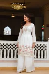 TRENDING FENDY SILK BEADS WORK TOP PALAZZO WITH DUPATTA WEDDING WEAR WHOLESALE PRICE ETHNIC GARMENT (9)