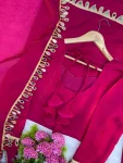 TRENDING FENDY SILK REAL MIRROR LACE WORK TOP BOTTOM WITH DUPATTA FESTIVE WEAR WHOLESALE PRICE ETHNIC GARMENT (2)