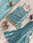 TRENDING FENDY SILK THREAD WITH SEQUENCE WITH REAL MIRROR WITH READYMADE LACE BORDER WORK TOP PALAZZO WITH DUPATTA FESTIVE WEAR WHOLESALE PRICE ETHNIC GARMENT (5)
