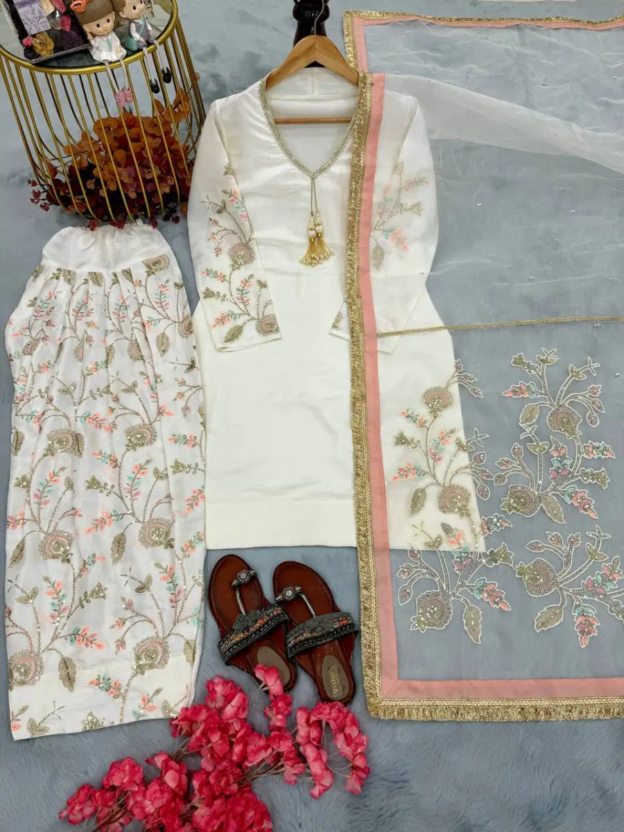TRENDING GLASS SATIN EMBROIDERY 3 MM SEQUENCE WORK TOP PATIYALA WITH DUPATTA FESTIVE WEAR WHOLESALE PRICE ETHNIC GARMENT (2)