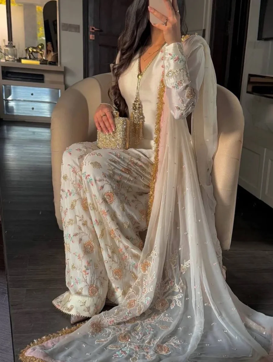 TRENDING GLASS SATIN EMBROIDERY 3 MM SEQUENCE WORK TOP PATIYALA WITH DUPATTA FESTIVE WEAR WHOLESALE PRICE ETHNIC GARMENT (7)