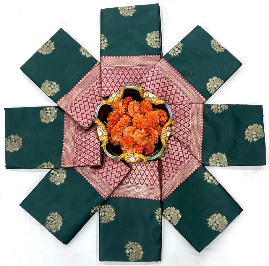 TRENDING LICHI SILK JACQUARD WORK SAREE WITH UNSTITCHED BLOUSE FESTIVE WEAR WHOLESALE PRICE ETHNIC GARMENT (1)