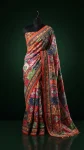 TRENDING ROMAN SILK AJARAKH PRINT AND REAL MIRROR WORK WITH PIPING BORDER WORK SAREE WITH UNSTITCHED BLOUSE FESTIVE WEAR WHOLESALE PRICE ETHNIC GARMENT (3)