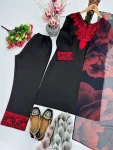TRENDING ROMAN SILK EMBROIDERY WORK TOP BOTTO WITH DUPATTA FESTIVE WEAR WHOLESALE PRICE ETHNIC GARMENT (2)