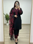 TRENDING ROMAN SILK EMBROIDERY WORK TOP BOTTO WITH DUPATTA FESTIVE WEAR WHOLESALE PRICE ETHNIC GARMENT (2)