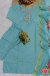 TRENDING SLUB COTTON CUT PASTE EMBROIDERY WORK TOP BOTTOM WITH DUPATTA OFFICE WEAR WHOLESALE PRICE ETHNIC GARMENT (2)