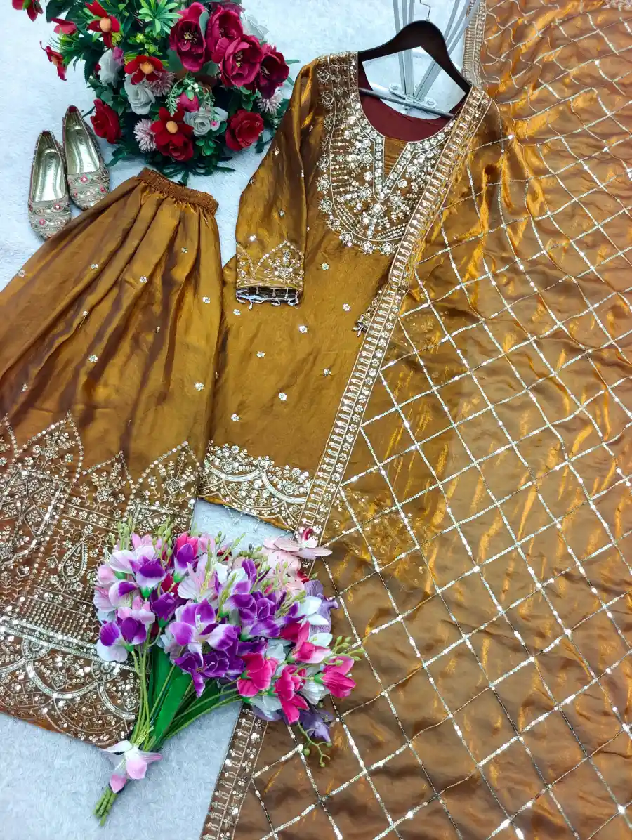 10DESIGNER FENDY SILK SEQUENCES WORK TOP PALAZZO WITH DUPATTA FESTIVE WEAR WHOLESALE PRICE ETHNIC GARMENT (11)