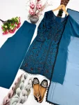 11DESIGNER GEORGETTE CHAIN SEQUENCE WORK WITH FANCY VAL LACE BORDER WORK TOP PALAZZO WITH DUPATTA FESTIVE WEAR WHOLESALE PRICE ETHNIC GARMENT (15)