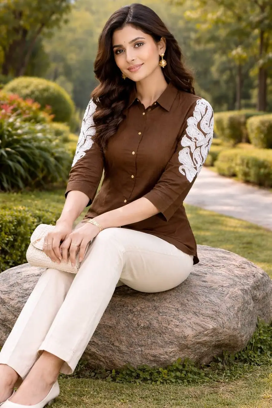 11NEW ARRIVAL DHABU COTTON HAND EMBROIDERY BUTTA WORK ONLY TOP DAILY WEAR WHOLESALE PRICE ETHNIC GARMENT (14)